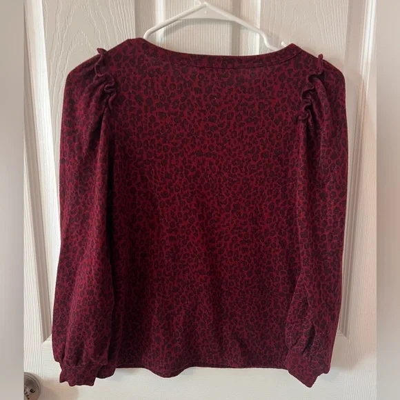 Banana Republic Animal Print Long Sleeve Top XS Petite - Picture 5 of 6